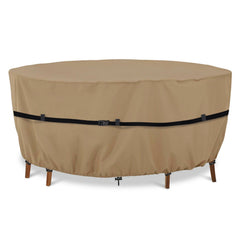 Round Outdoor Furniture Cover Waterproof Patio Furniture Cover Tear-Resistant Durable Windproof Dustproof Outdoor Cover