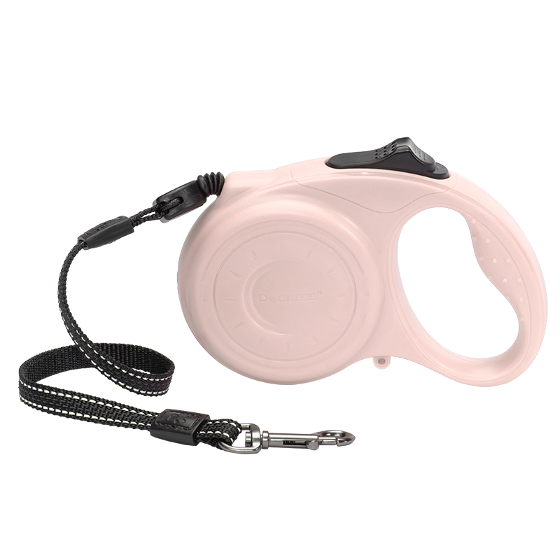 Reflective Retractable Dog Leash, One Button Brake & Lock Anti-Slip Handle, Strong Nylon Ribbon Tape