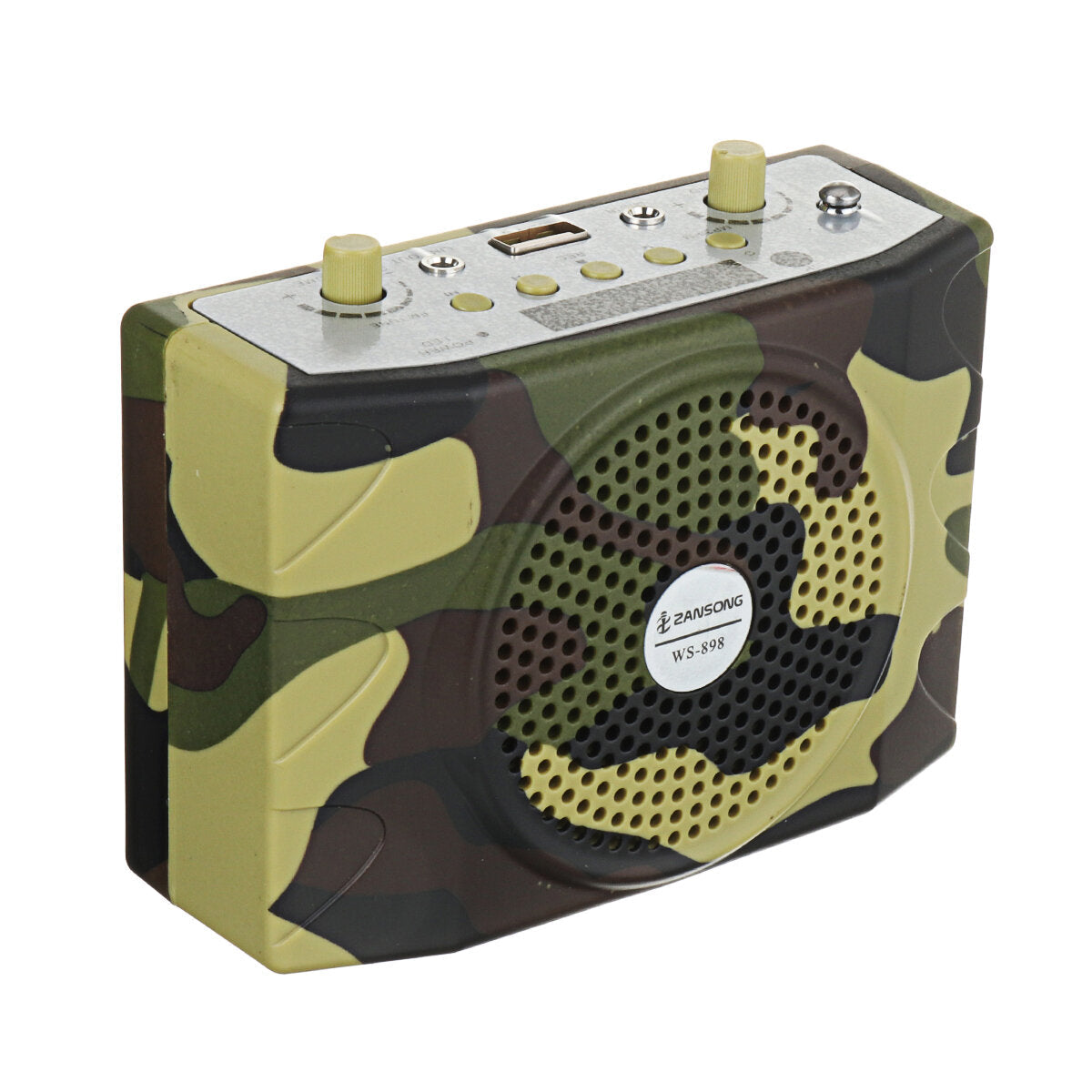 Rechargeable Camouflage Hunting 25W Speaker Sound Decoy 100Hz-10KHz FM Radio MP3 Player with Remote Control for Hunting Meeting Tour Guide
