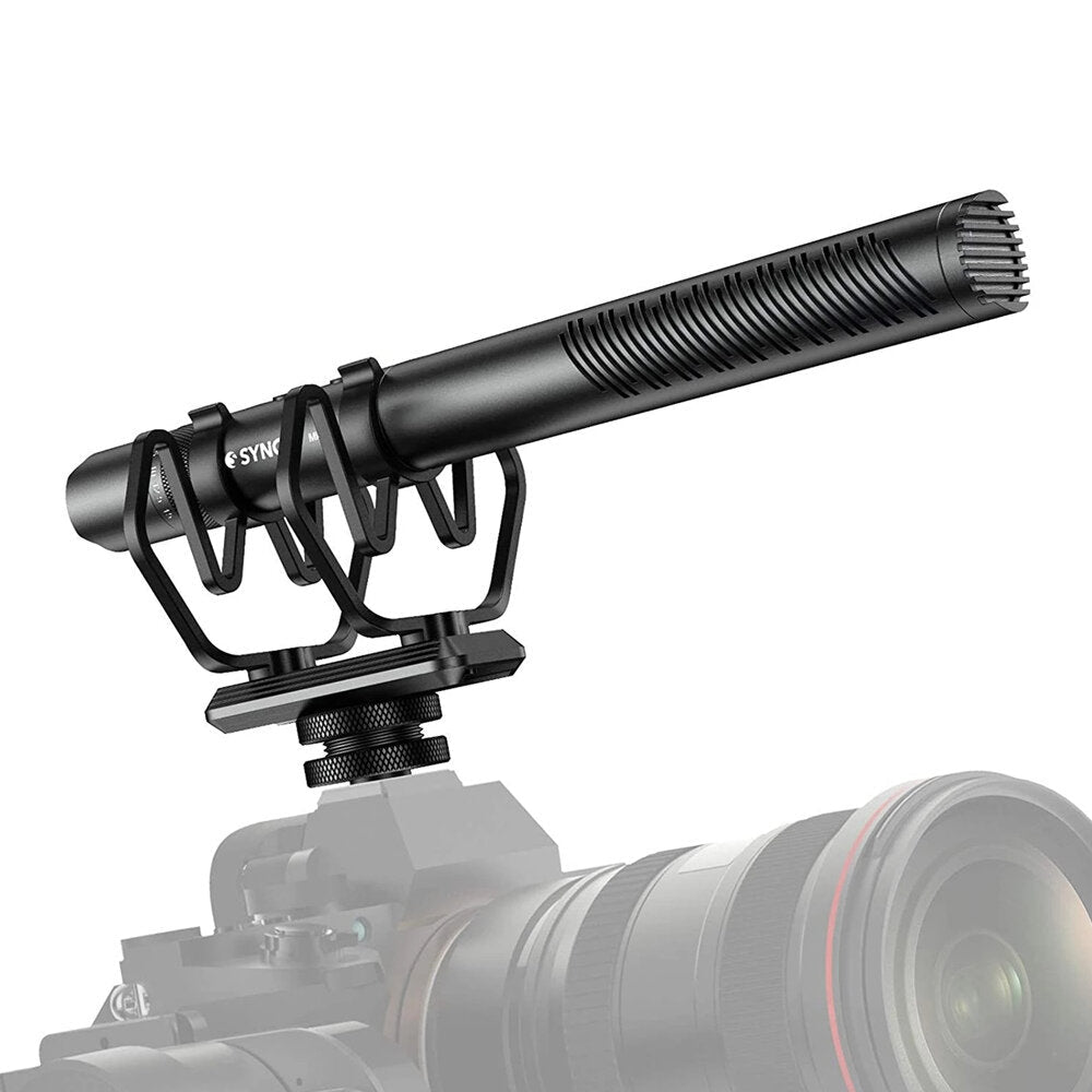 Directional Condenser Microphone with Overdrive Protection for DSLR Camcorder Interview