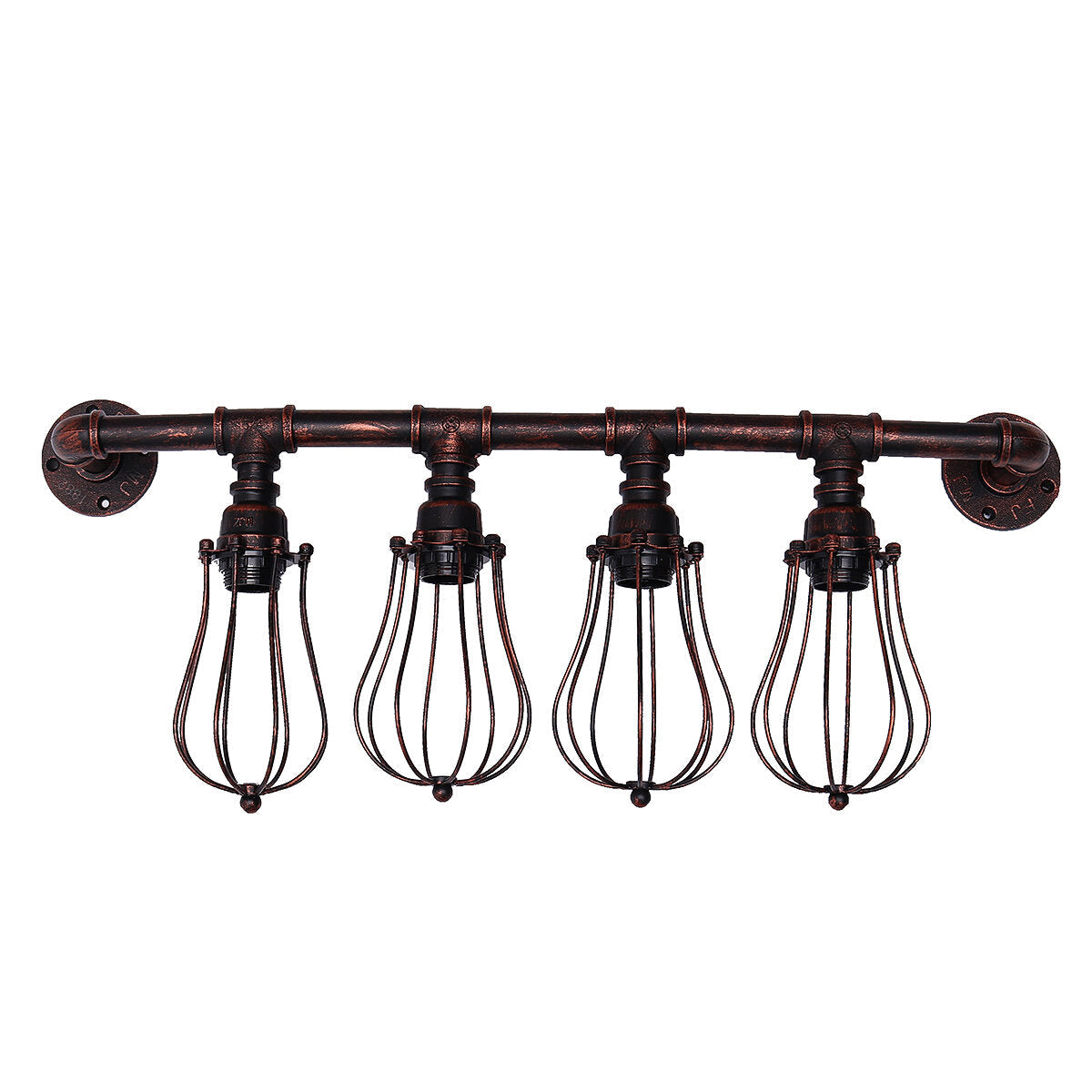 4 Heads E27 Retro Industrial Style Wall Light Water Pipe Home Fixture Decor