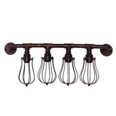 4 Heads E27 Retro Industrial Style Wall Light Water Pipe Home Fixture Decor