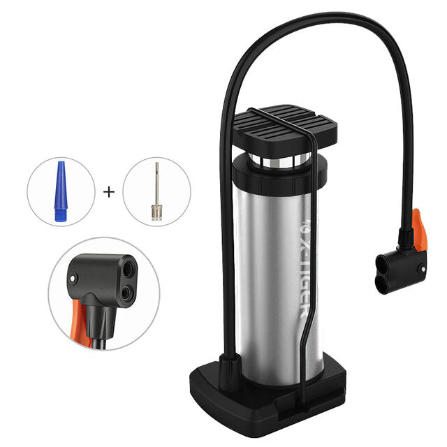 120PSI Bike Pump Mini Portable Bicycle AV FV General Foot Pump with Pressure Gauge Accessories for Ball Car Motorcycles