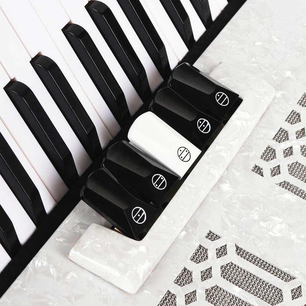 34 Key 48 Bass Accordion Musical Instrument Accordion White Beginner Adult Musical Instrument White Pattern Keyboard Musical Instrument Gift
