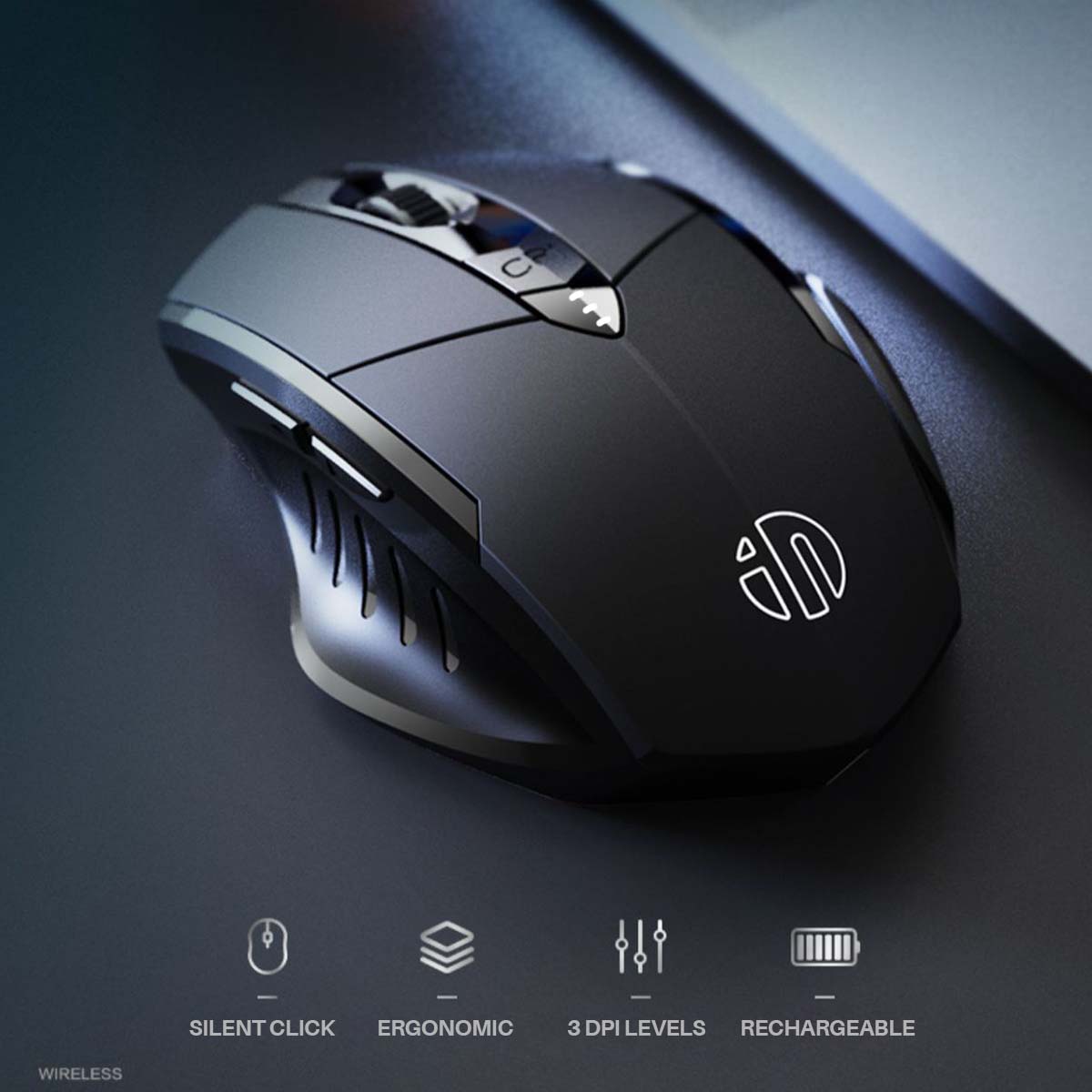 USB Rechargeable Wireless Gaming Mouse 2.4GHz Receiver Bluetooth 5.0 Triple 1600DPI Optical Mouse for PC Laptop Computer