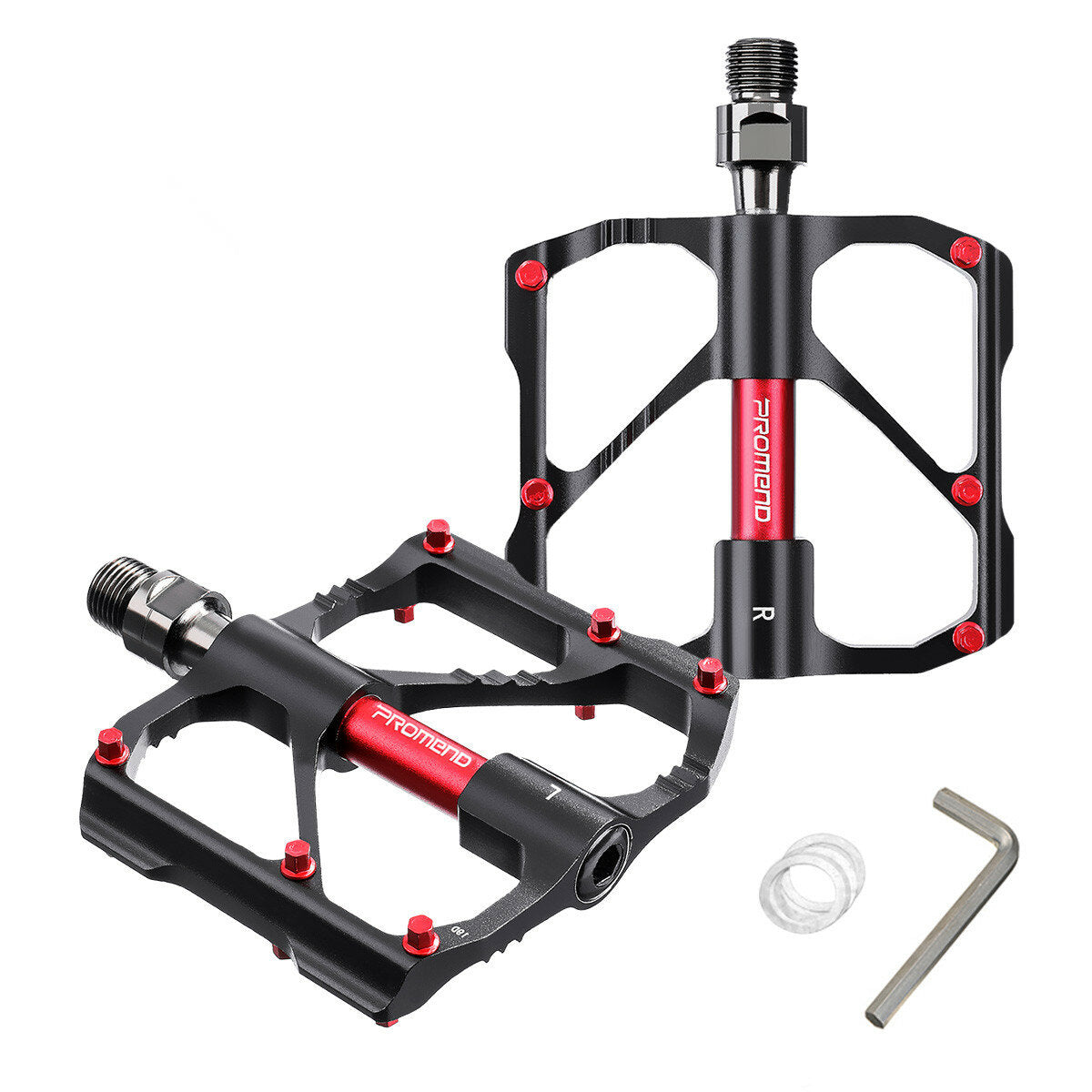 1 Pair Bicycle Pedals Ultralight CNC Flat Anti-skid Bearings Pedals Aluminum Alloy 3 Bearings Mountain Bicycle Platform Pedal Cycling Accessories