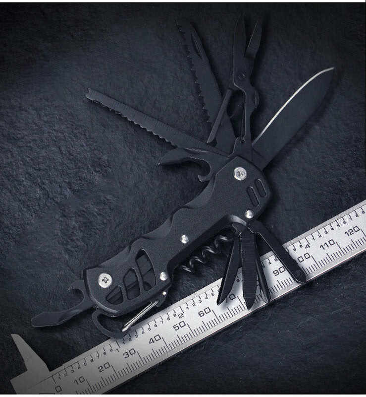 15-in-1 Multifunction Folding Knife EDC Survival Tools Saw Scissors Opener Carabiner Screwdriver Outdoor Camping Climbing Travel