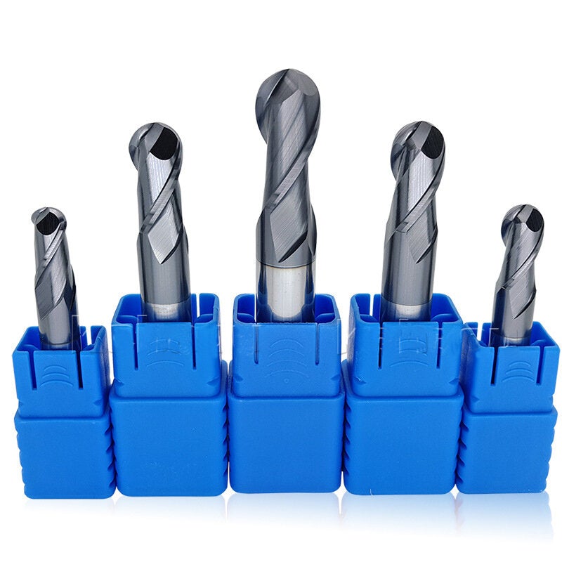 R0.5-R6mm TiAlN Coating Ball Nose 2 Flute Tungsten Carbide End Mill Cutter