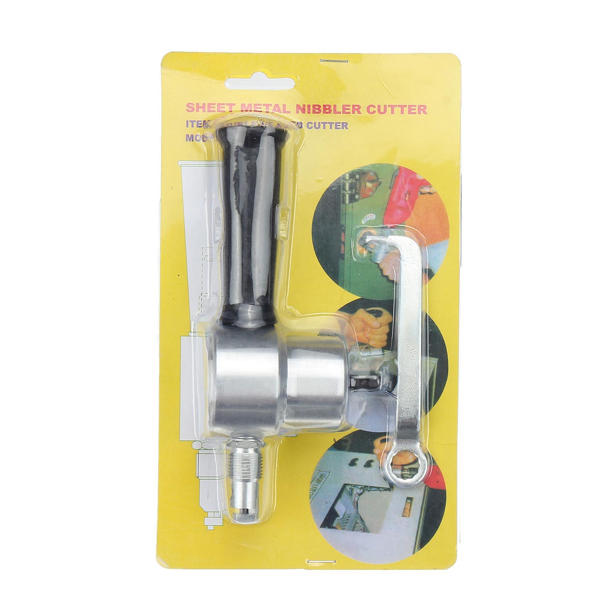 Upgraded 160A Double Head Metal Sheet Nibbler Cutter 360 Degree Adjustable Drill Cutting Tool