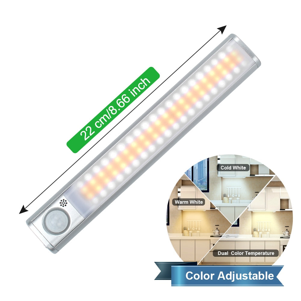 LED Night Light Motion Sensor Lamp Wireless USB Rechargeable for Children Bedroom Cabinet Kitchen Wall