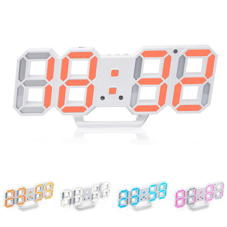 Creative USB Charging 3D Digits Display Adjustable Brightness Alarm Clock