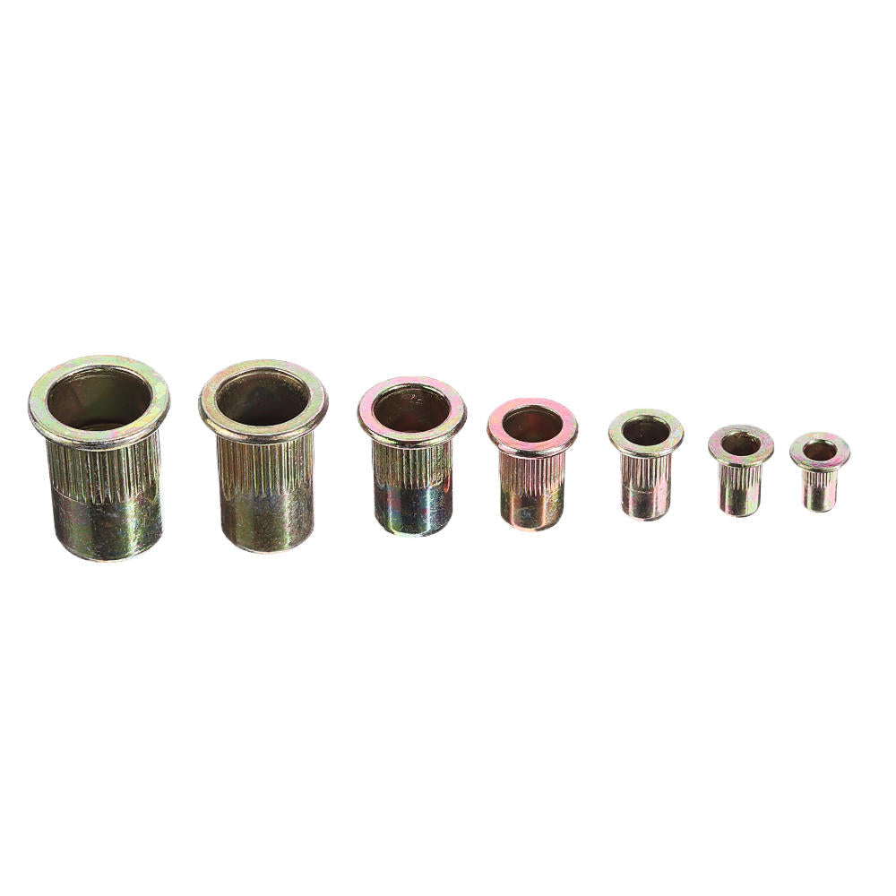 220Pcs M3/M4/M5/M6/M8/M10 Zinc Plated Rivet Nut Threaded Countersunk Head Insert Nut Tool Kits