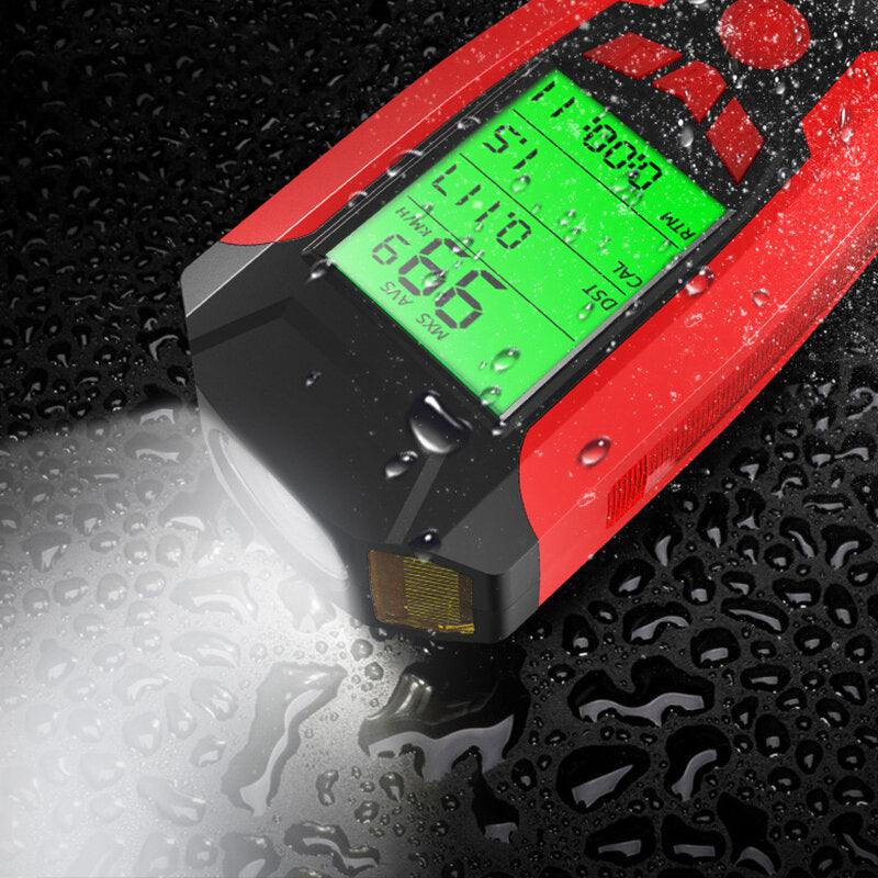 3-in-1 350LM COB Bike Light + USB Horn Lamp + Speed Meter LCD Screen 5-Modes Waterproof Bicycle Headlight With Horn