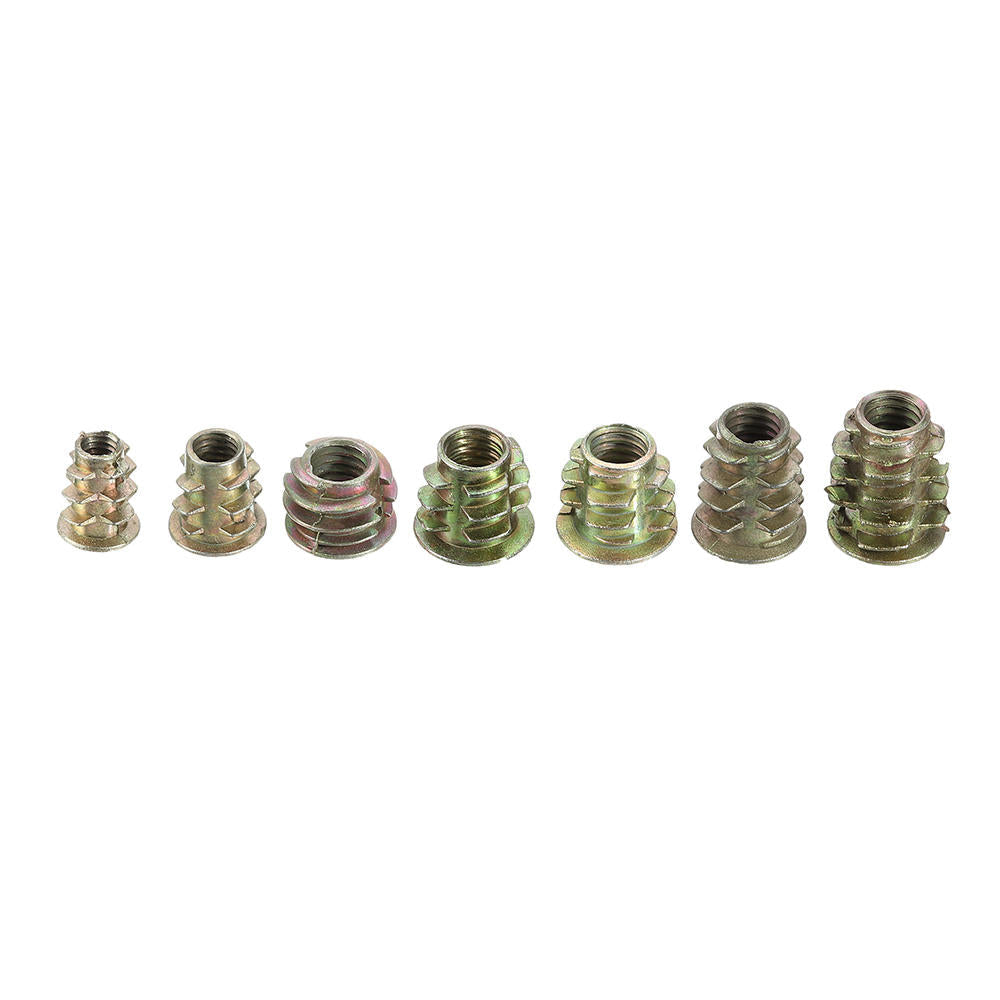 70Pcs M4/M5/M6 Zinc Alloy Wood Furniture Hex Socket Drive Head Threaded Insert Nut Internal and External Nut 8-15mm