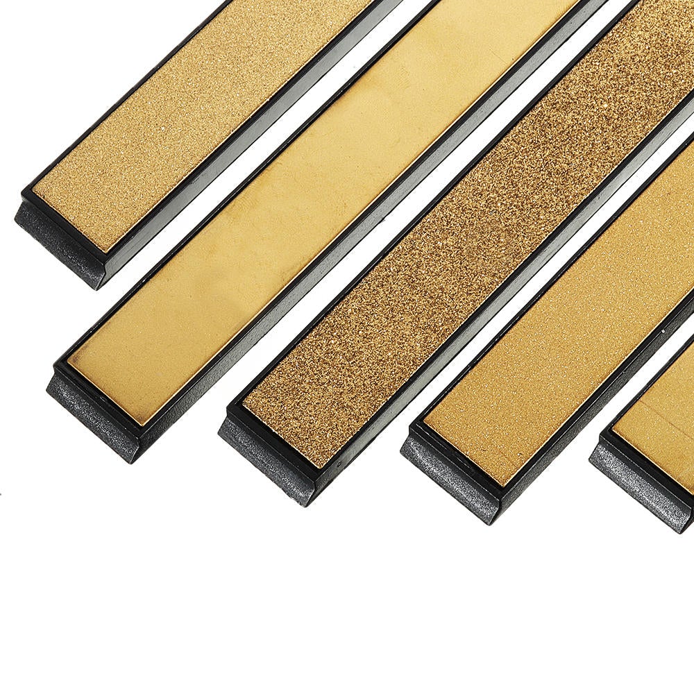 Titanium Coated Diamond Knife Sharpener 80-2000 Grit Angle Sharpening Stone Whetstone Bar with Base