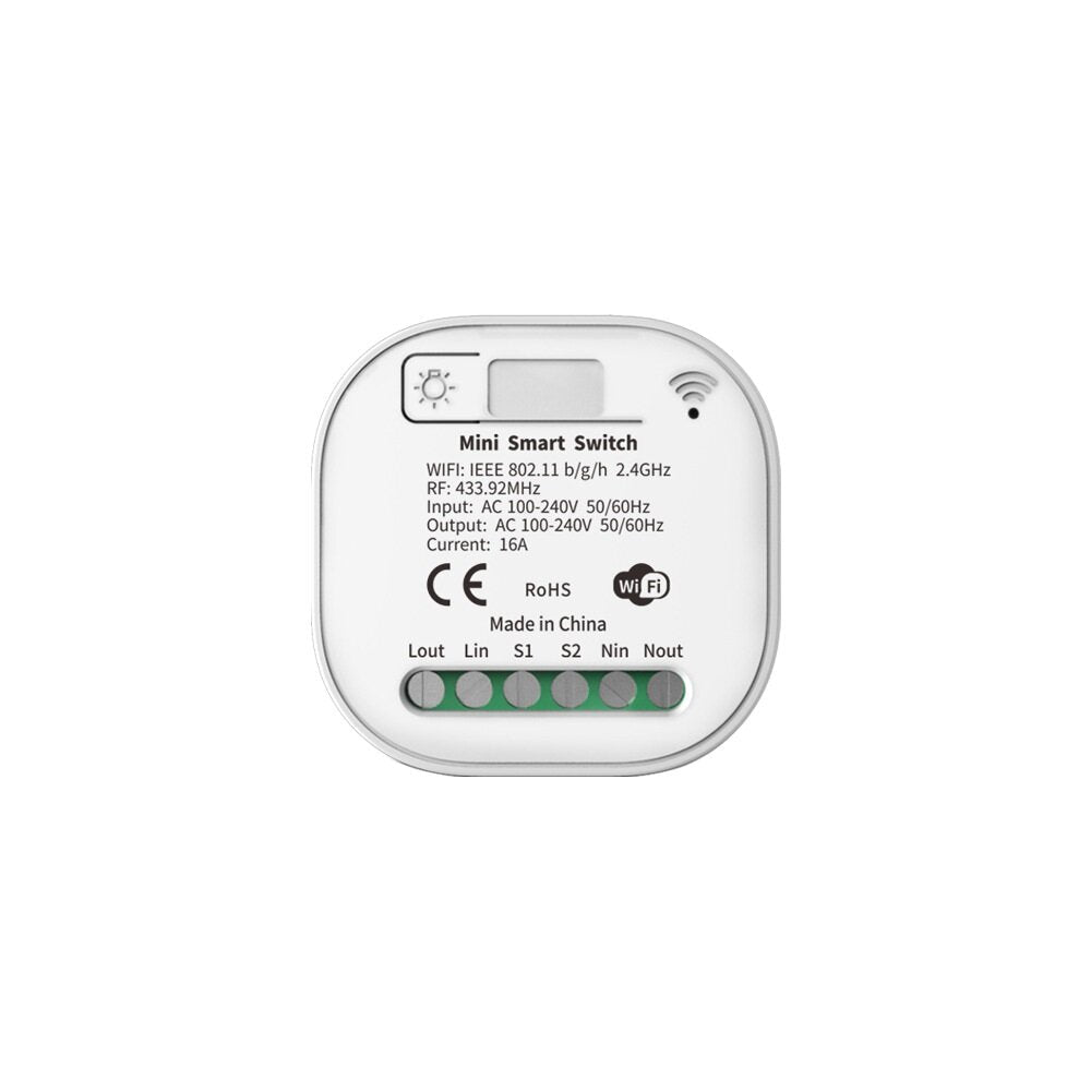 Wifi Remote Control Switch No Battery Self-Powered Waterproof Light Switch AC 85V-240V 60HZ/50HZ 16A RF433Mhz