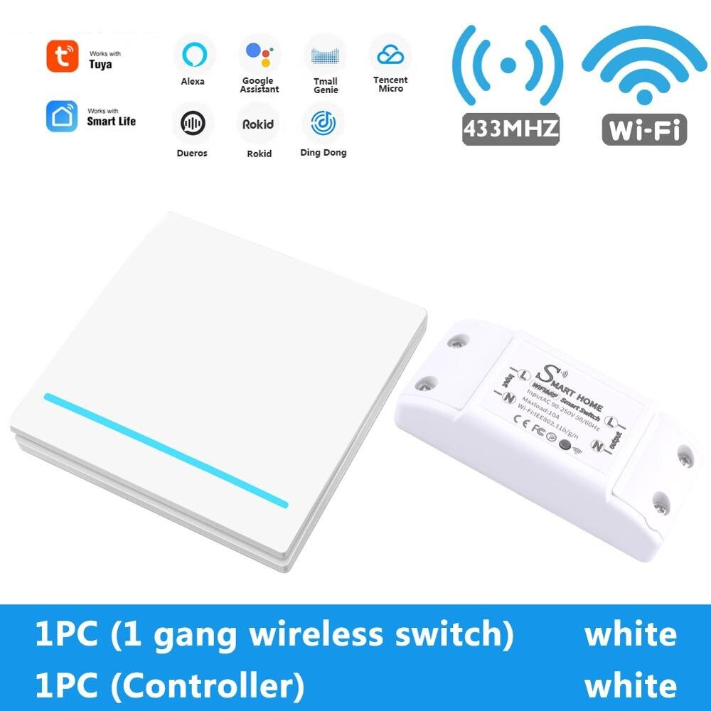 Smart Tuya WiFi Light Switch With RF 433Mhz Remote Control DIY Module Timer Works With Alexa Smart Home