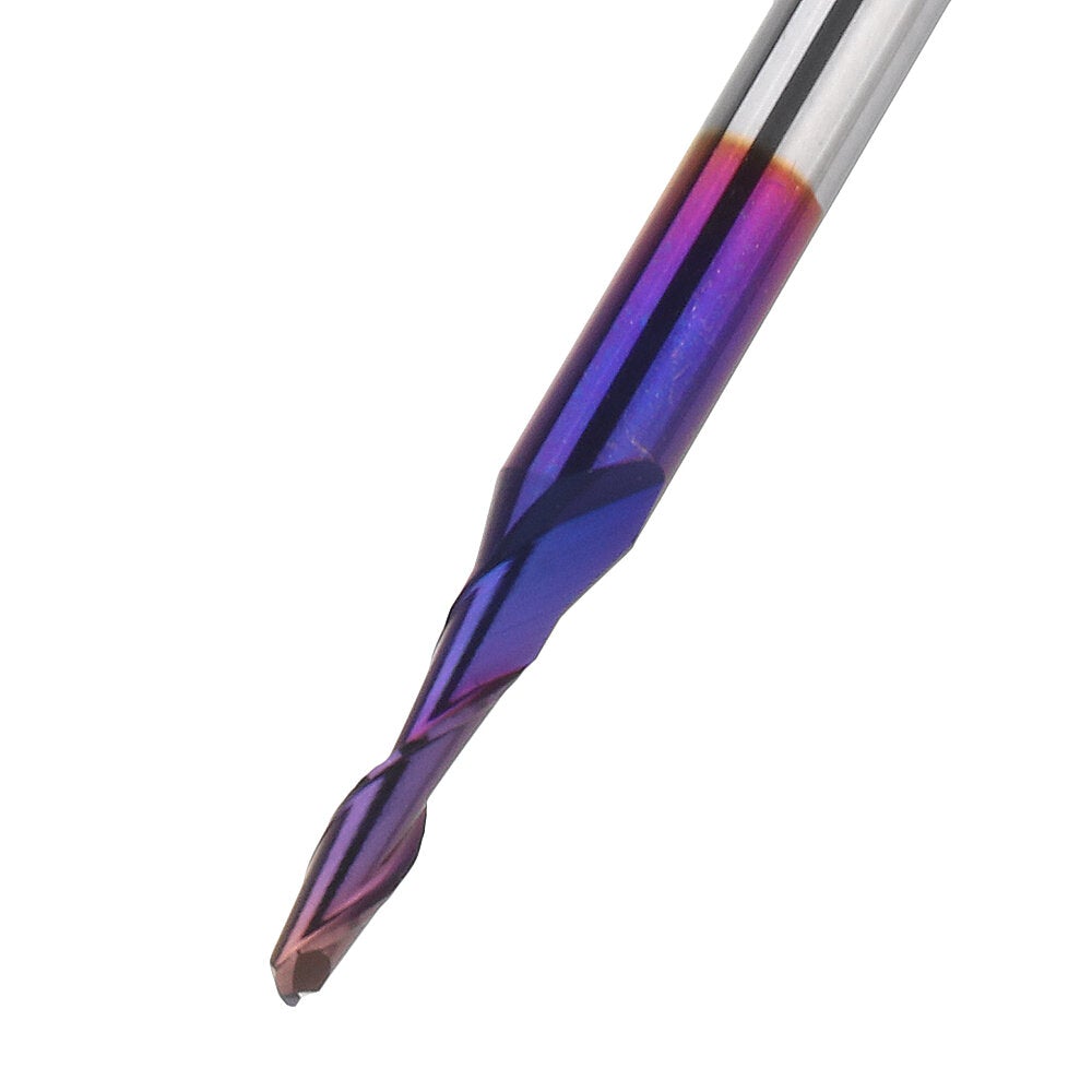 10pcs 3.175mm Shank 2mm End Mill Blue Coated Spiral Ball Nose CNC Milling Cutter