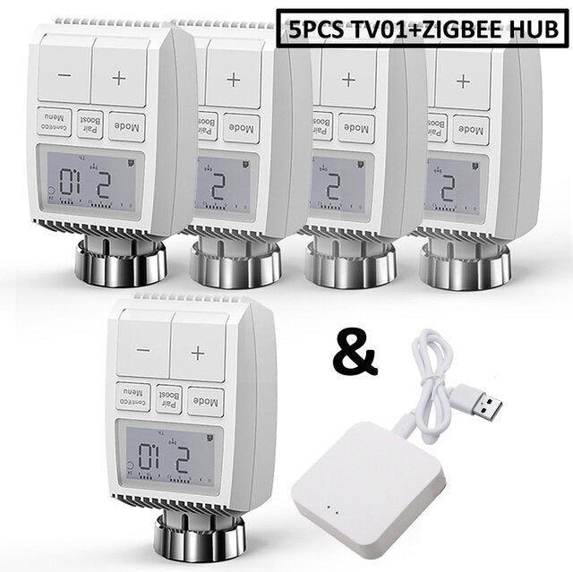 Smart WIFI Thermostatic Radiator Valve Actuator TRV Programmable Temperature Controller Alexa Tuya Google Assistant
