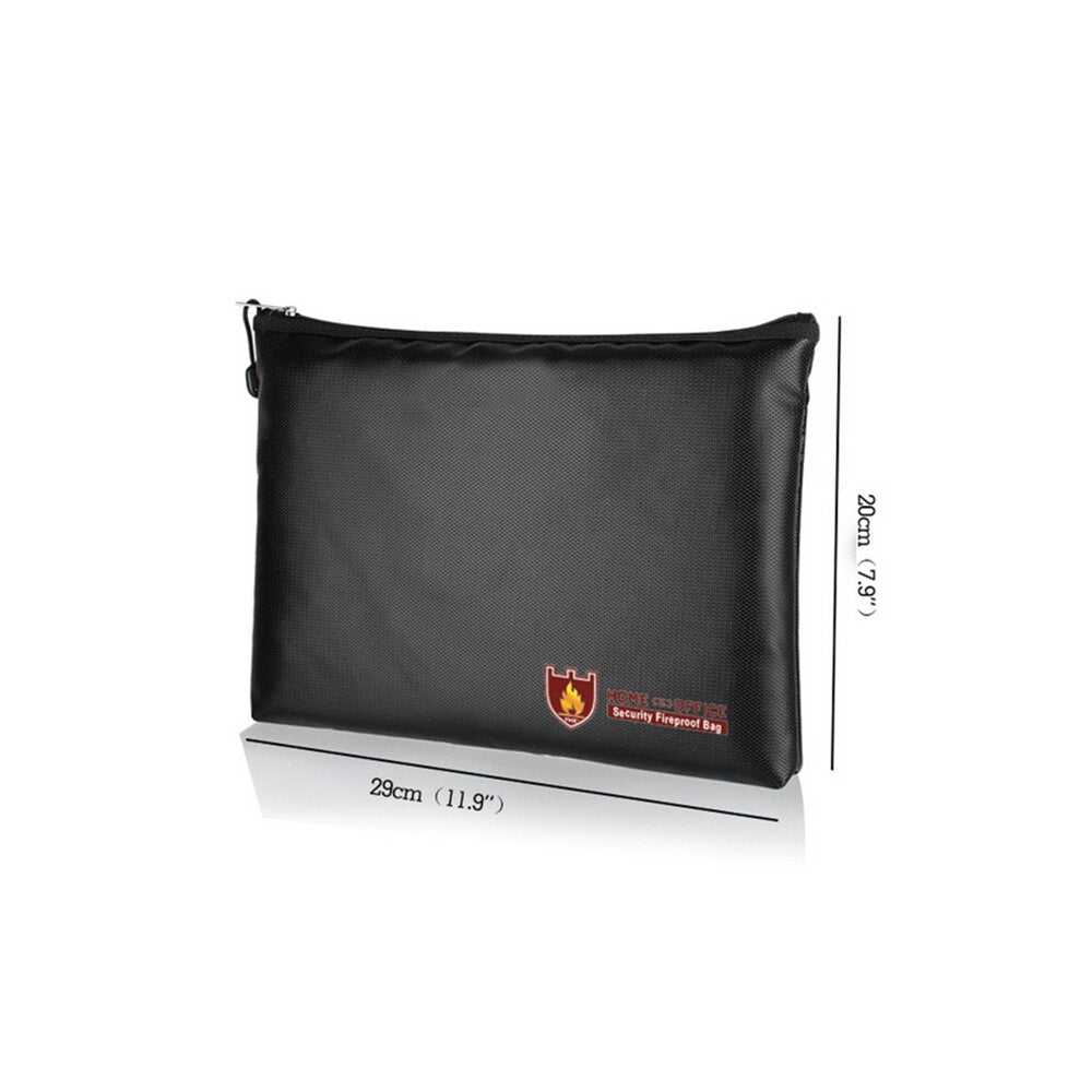 Security Fireproof Bag Explosion-proof Storage Protection Bag Waterproof Fire-Resistant Money Pouch with Zipper for Charging Storage Home Office