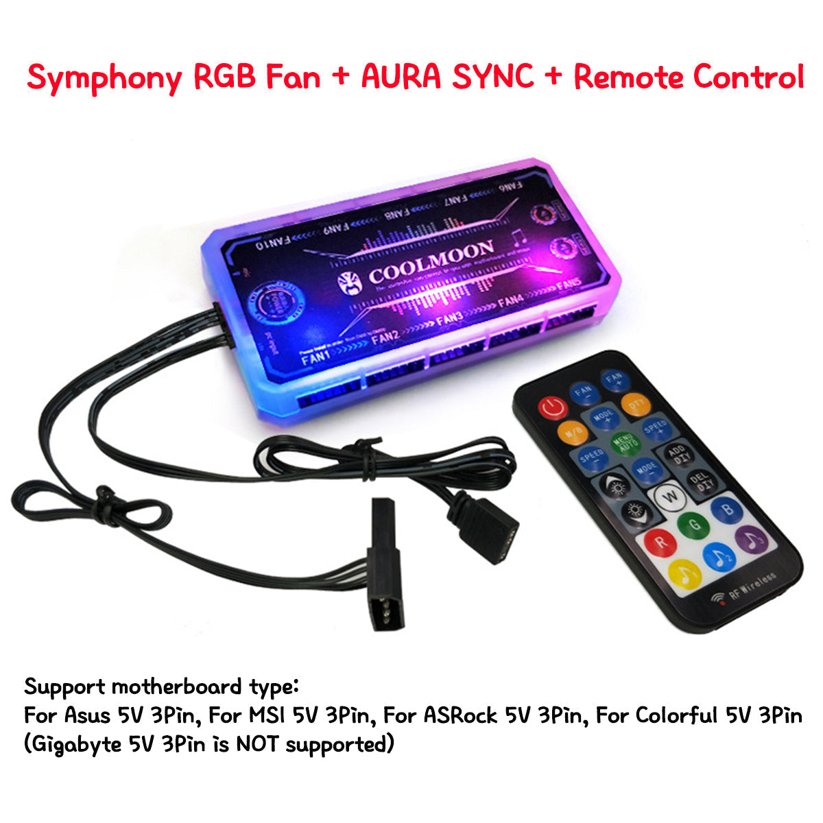 RGB PC Cooling Fan 1400 RPM 4.2W RGB Symphony cooling fan With the Remote Control