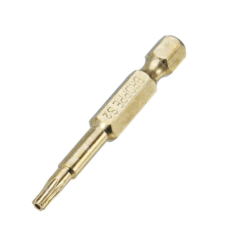 12pcs Gold T5-T40 50mm Magnetic Torx Screwdriver Bits 1/4 Inch Hex Shank
