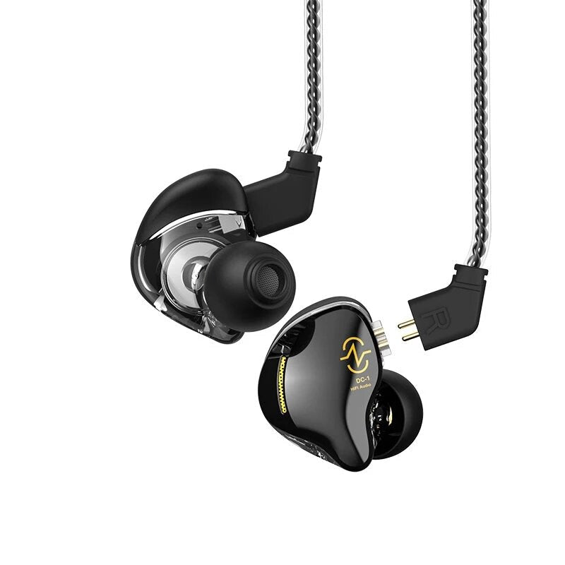 Coffee Bean in Ear Monitor Wired Earphone 1DD 10MM Dual Magnetic Hi-Fi Bass Sound Headset with Detachable Cable