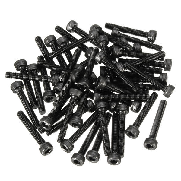 25/50/100pcs Metric Thread M3x20mm Hexagon Socket Cap Head Steel Screw Bolt