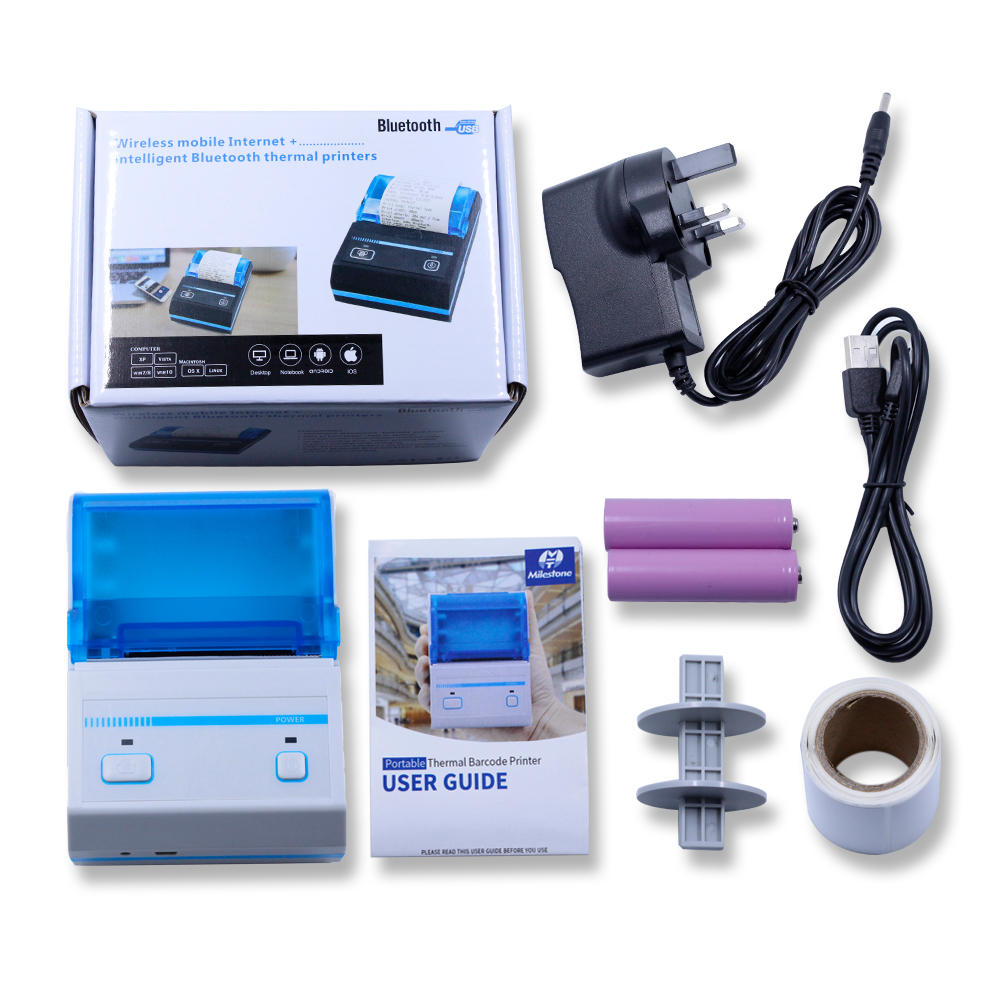 Portable Bluetooth Thermal Printer 58mm Pos Receipt Printer Barcode Printer