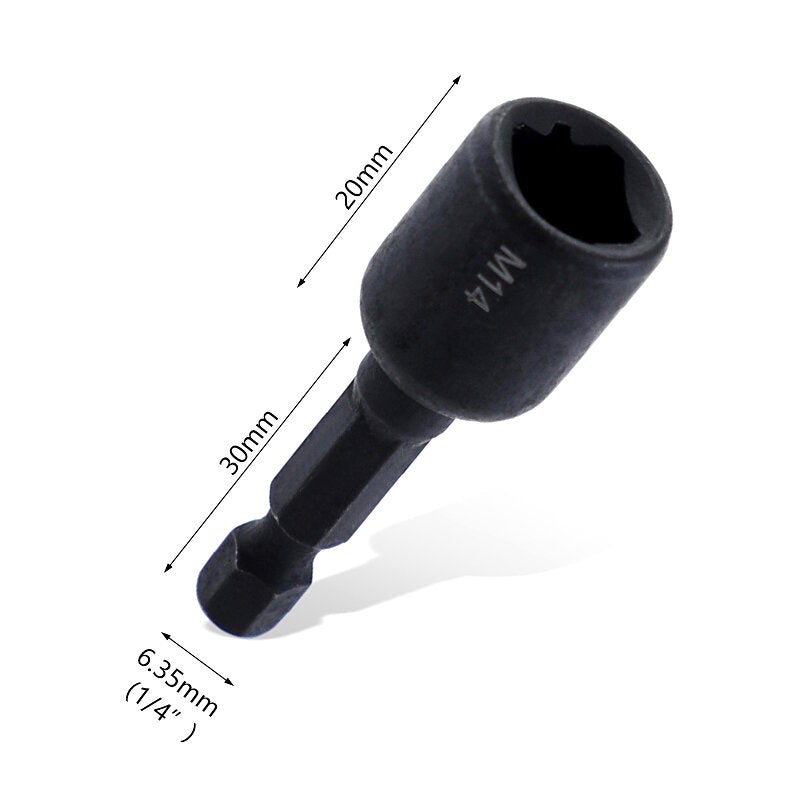 7Pcs M4-M14 Screw Tap Socket Adapter 1/4 Inch Hex Shank Machine Tap Square Driver Thread Tap Adapter for Electric Drill