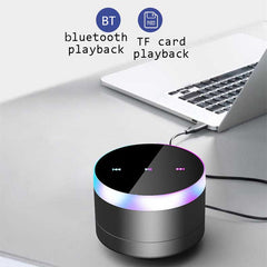 Bluetooth 5.0 Speaker Colorful Lights Touch Control Handsfree Mini Subwoofer Portable Speakers Support FM AUX