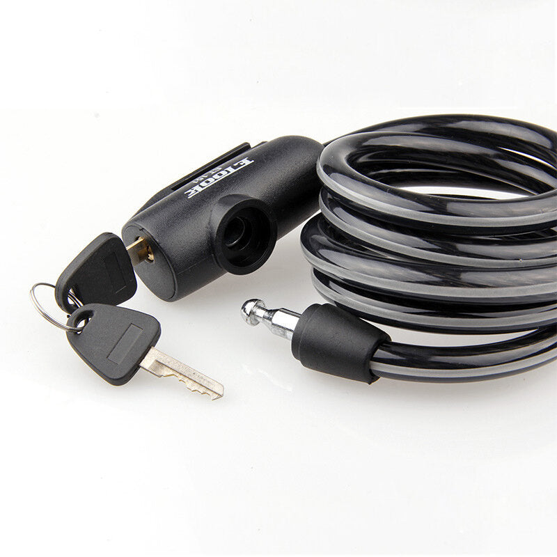 1500mm MTB Bike Lock Anti Theft Reflective With Holder Steel Saw Safety Cable Lock