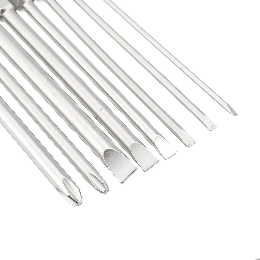 8Pcs 100mm S2 Alloy Steel SL2-SL6 Magnetic Flat Head and Cross Head Screwdriver Bits 1/4 Inch Hex Shank
