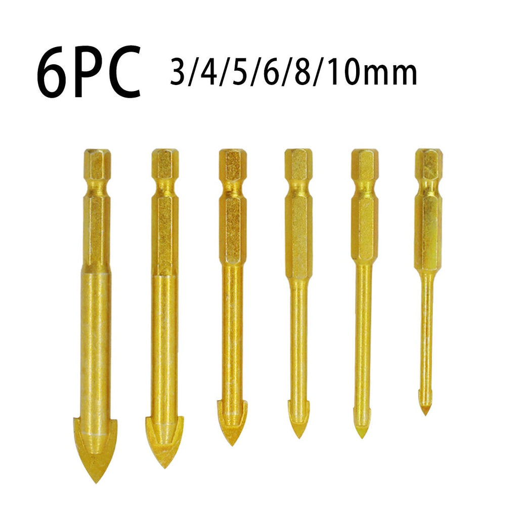 5/6/7Pcs Drill Bits 3-12mm Triangle Bit for Ceramic Wall Glass Concrete Hole Opener , Gold