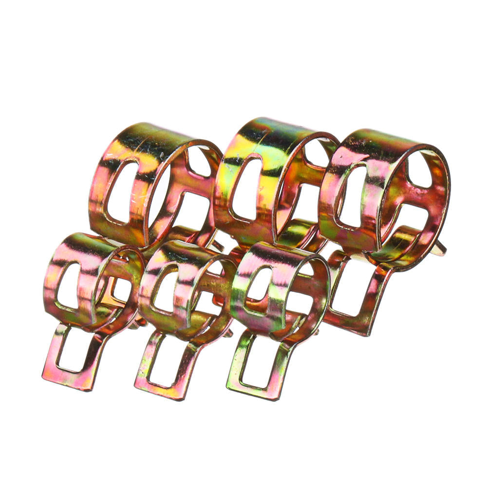120Pcs Fuel Hose Line Tubing Clamp 6 Size Spring Band Action Pipe Clip Color-Zinc Plated