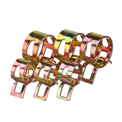 120Pcs Fuel Hose Line Tubing Clamp 6 Size Spring Band Action Pipe Clip Color-Zinc Plated