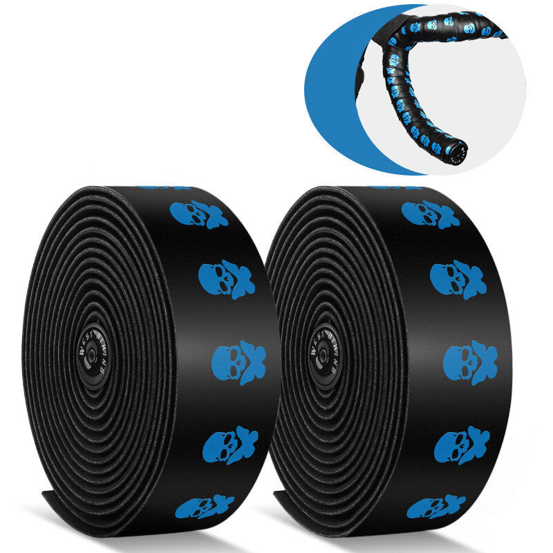 2 Pcs 2150mm Bike Handlebar Tape Bicycle Handlebar Grip Grip Tape Wraps Adhesive Back with Bar Plugs