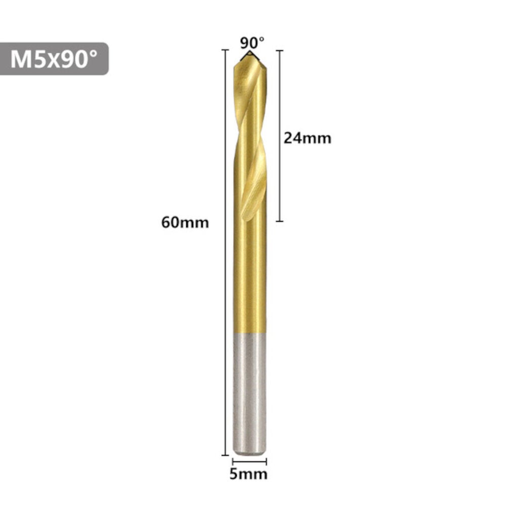 90 Degree Chamfer End Drill 4-12mm Titanium Coated High Speed Steel Spotting Location Center Bit Machine