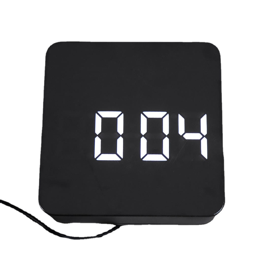 Square HD Mirror Alarm Clock Multifunction Digital Alarm Clock Mute LED Mirror Clock Makeup Mirror