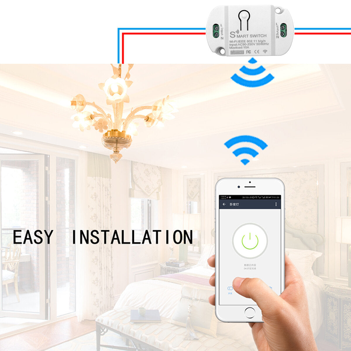 WiFi Smart Switch Wireless Remote Switch APP Control Universal Smart Home Automation Module Voice Control Compatible with Alexa /Google Home