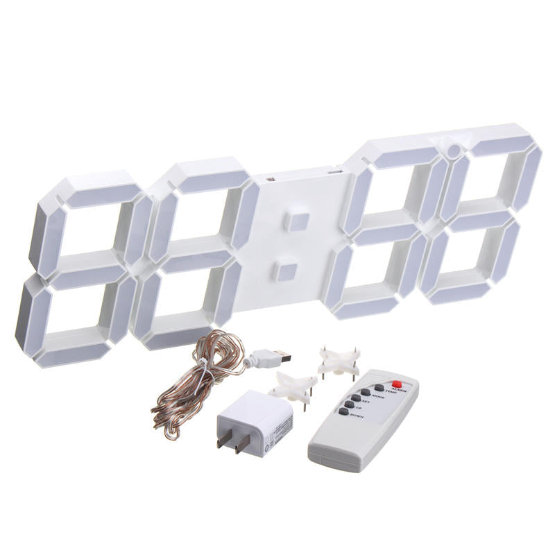Large Modern Digital Led Skeleton Wall Clock