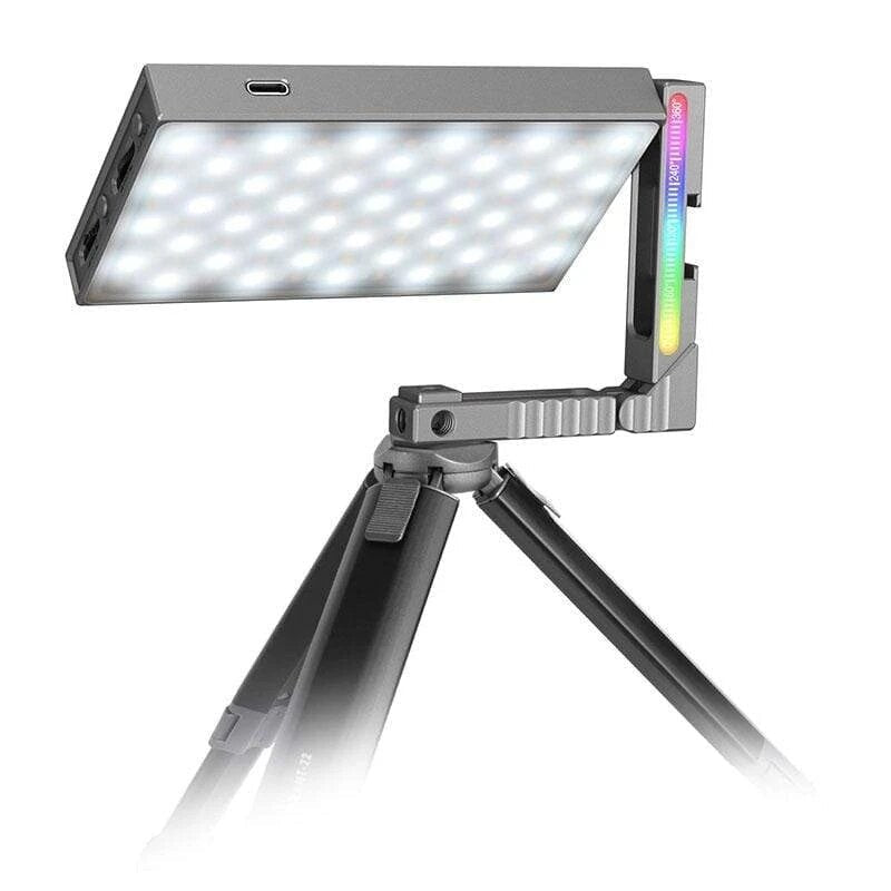 Full Color Metal RGBLED Video Light with Adjustable Bracket Mount DSLR SLR Camera Light Support PD Fast Charge