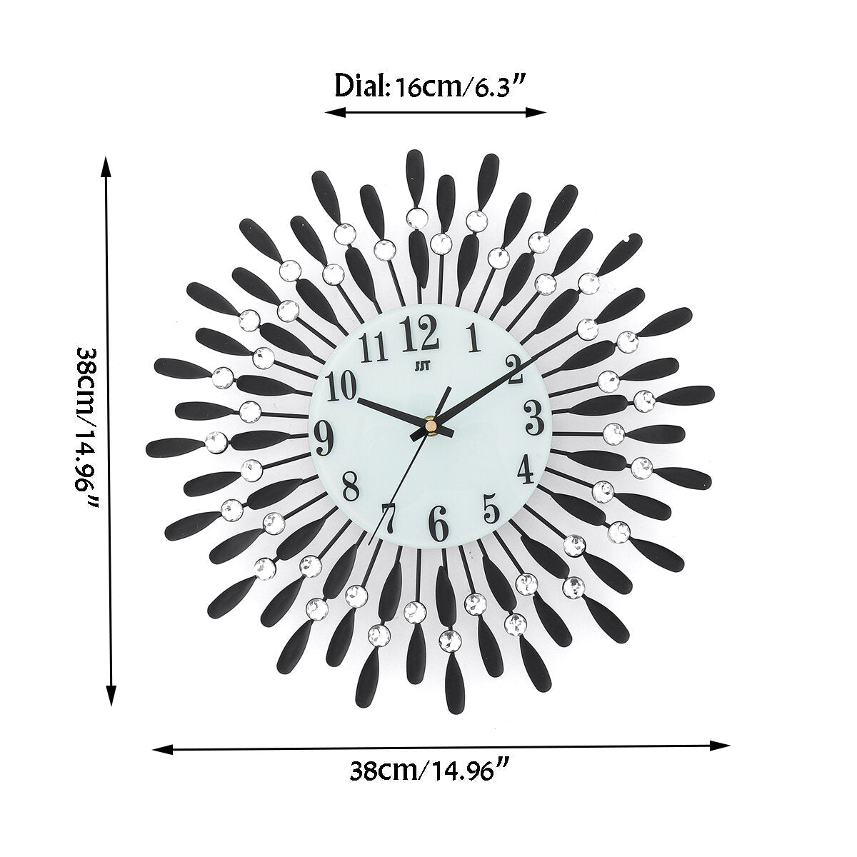 38 x 38 cm Wall Clock Hanging Silent Quartz Battery Powered Watch Home Decoration