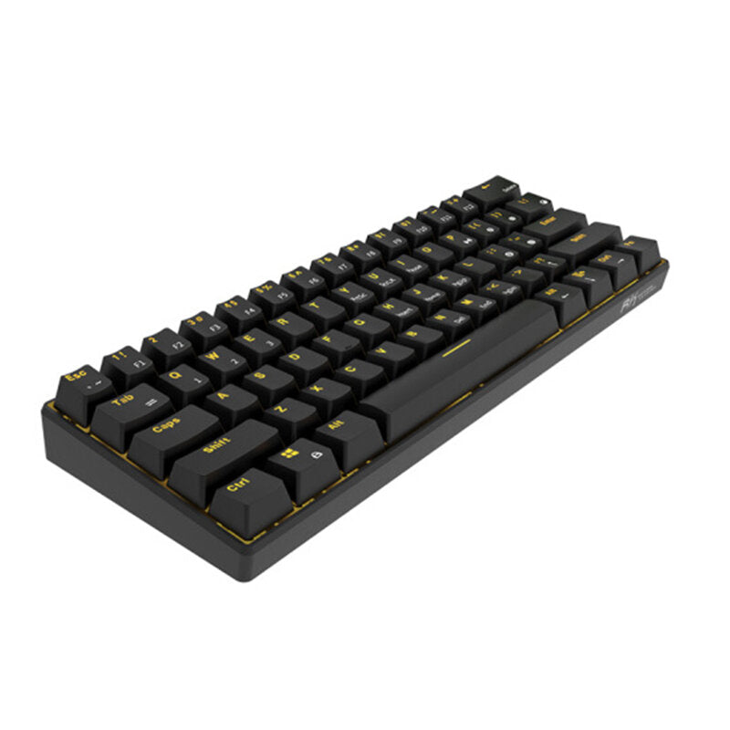 Mechanical Keyboard Bluetooth Wired Dual Mode 60% Golden / Ice Blue Backlit Gaming Keyboard