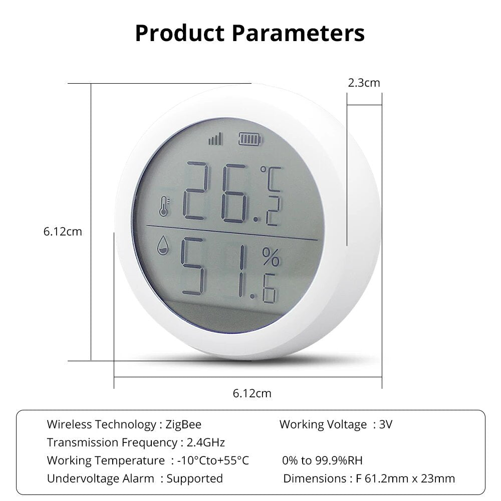 Temperature and Humidity Sensor with LCD Screen Display Real Time Monitor Smart Home Intelligent Linkage