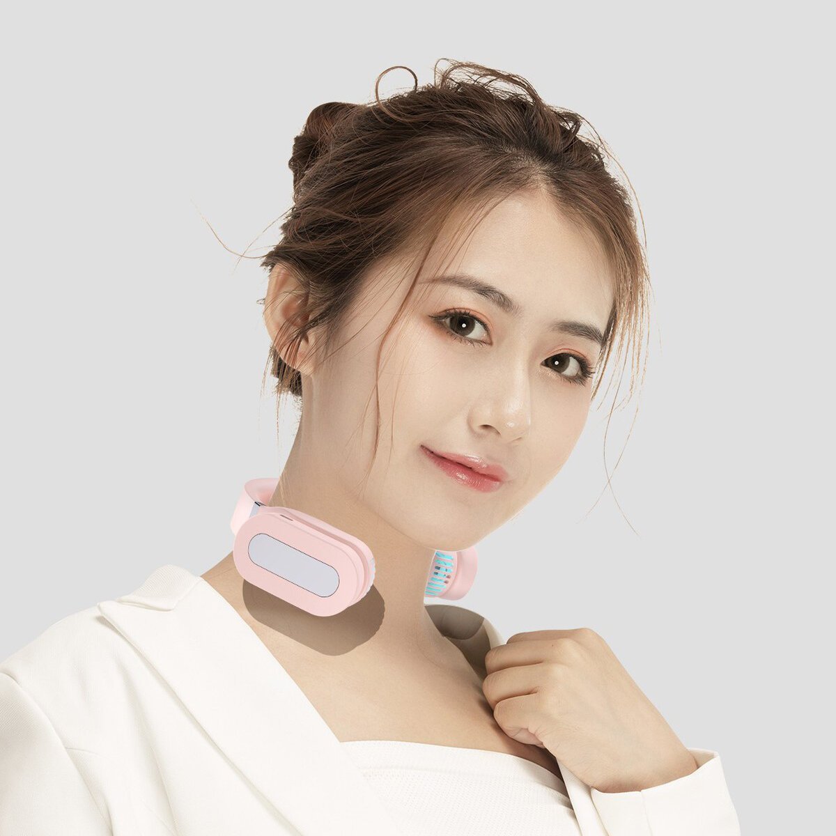 Smart Thermostat Neck Fan Dual Function Cooling Heating Fan Rechargeable Convenient Silent Fan Gift