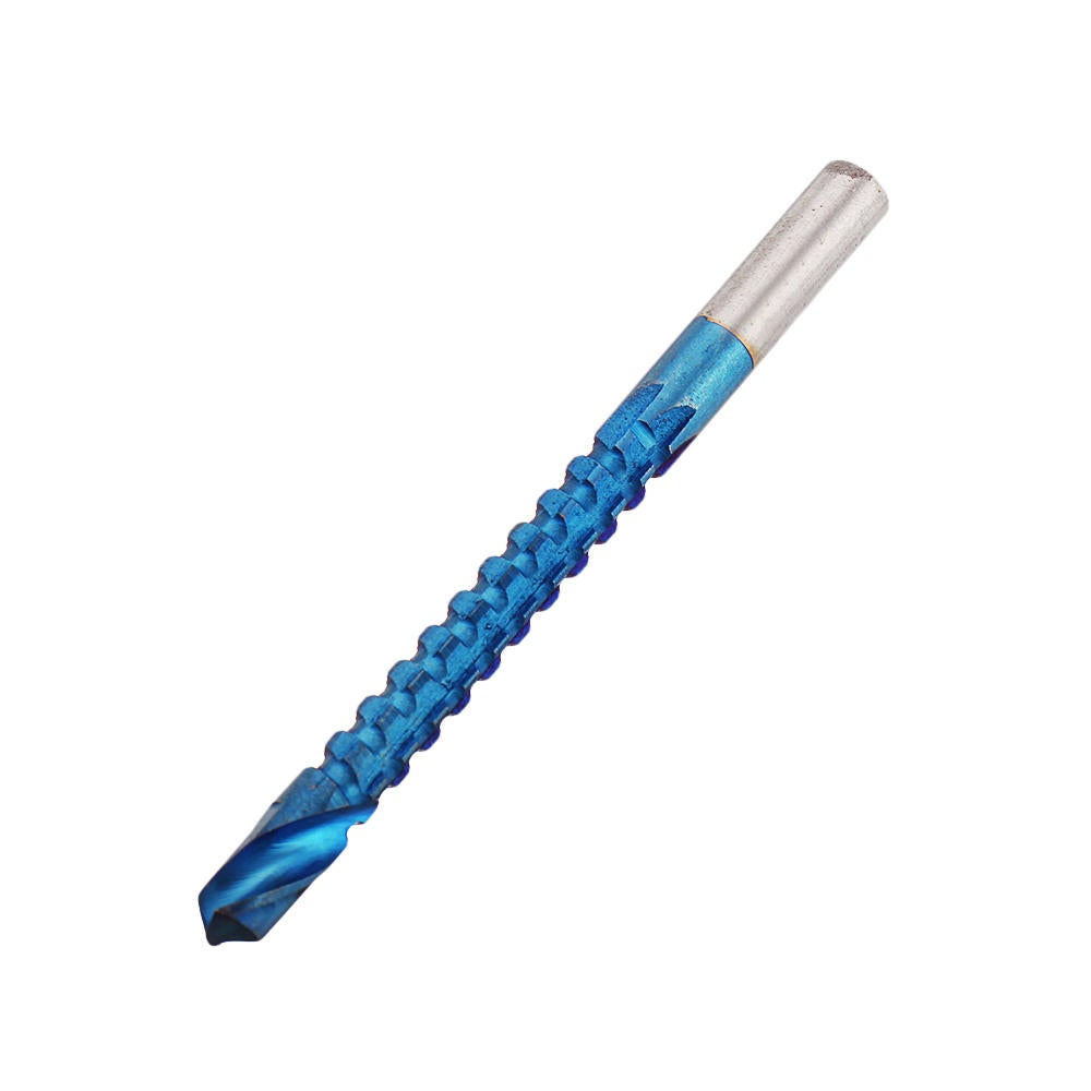 6Pcs 3-8mm Blue Nano Coated Grooving Drill HSS Drill Bit Plastic Metal Hole Grooving