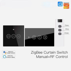 433MHz Smart Touch Curtain Switch Roller Blinds Shutter Wireless Control Relay Status Works with Alexa Google Home