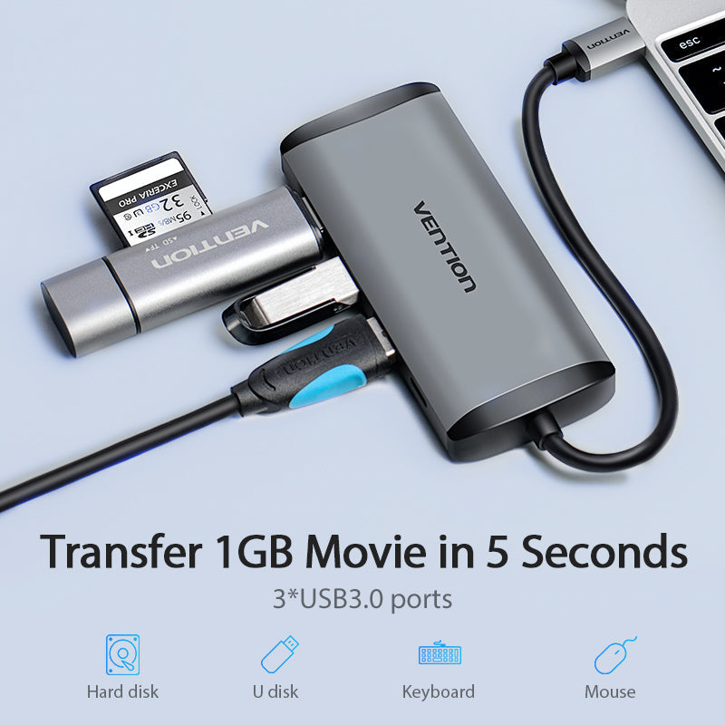 Type-C to HDMI USB3.0 PD Converter Type-C Adapter