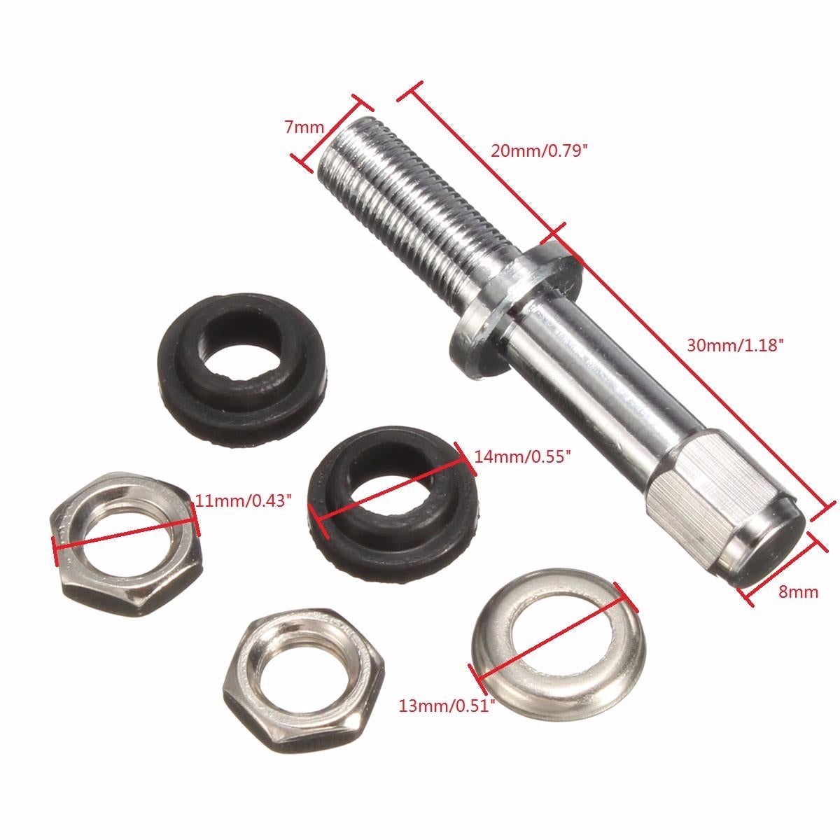 4pcs Universal Chrome Flush Mount Metal Tire Tyre Valve Stems Bolt With Cap TR48
